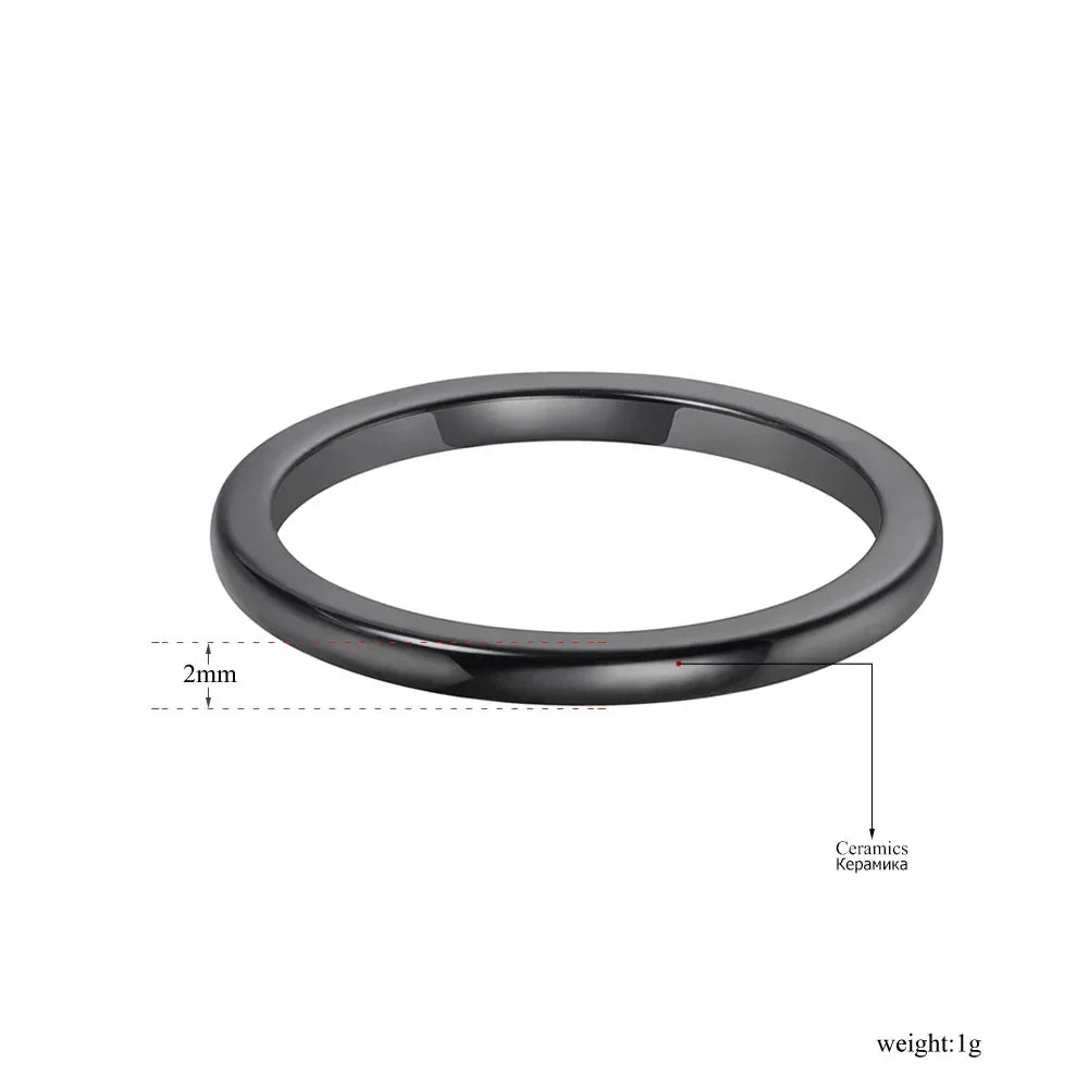 Bagues en céramique taillée noir et blanc tendance Lokaer, bijoux classiques de mariage et de fiançailles pour femmes, Anneaux Anillos R18014 - AgorAstrA