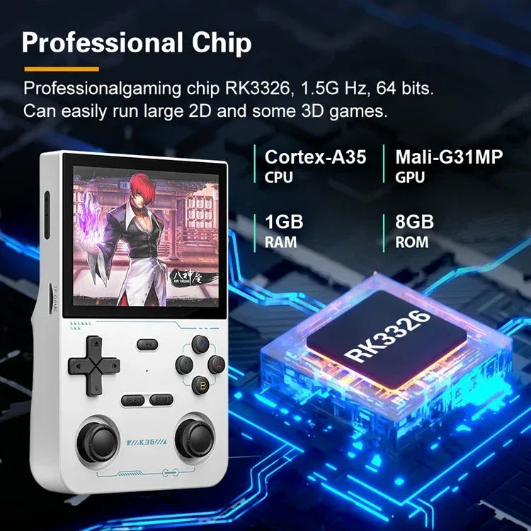 Console Portable Rétro K36 Écran IPS 3.5" Linux 64Go 16000 Jeux R36S - AgorAstrA