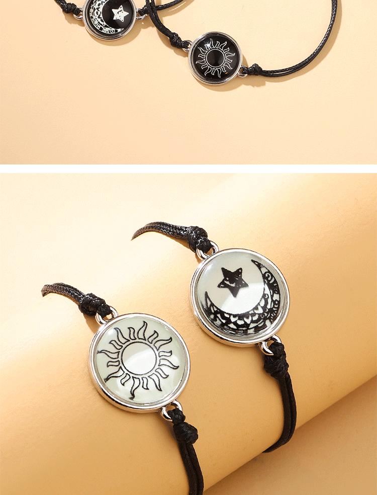 Bracelet Unisexe Breloques Papillon Soleil Lune Pierres Lumineuses Kevlar - AgorAstrA