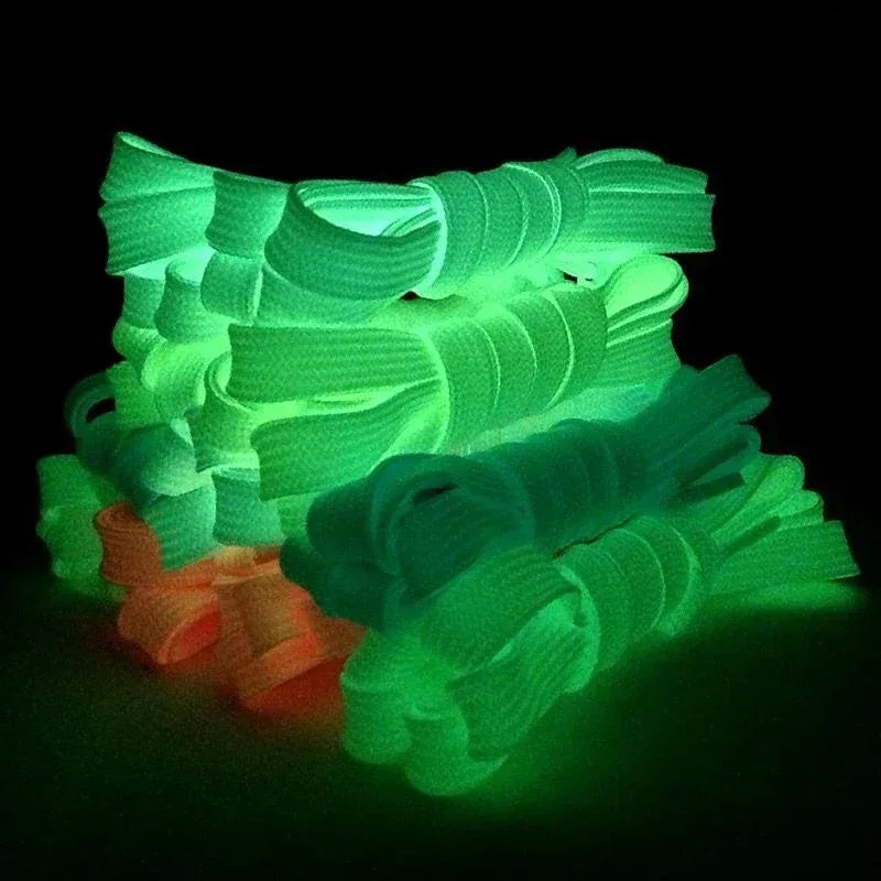 Lacets Plats Fluorescents Lumineux Nuit - Sneakers Polyester Durable - AgorAstrA