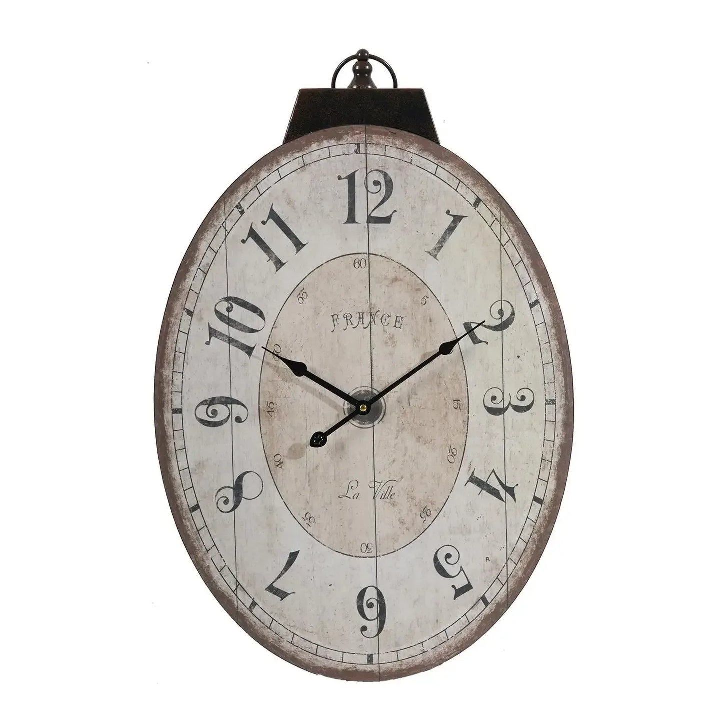 Horloge Murale HMS 18" Bois Ivoire Paon - Déco Élégante - AgorAstrA
