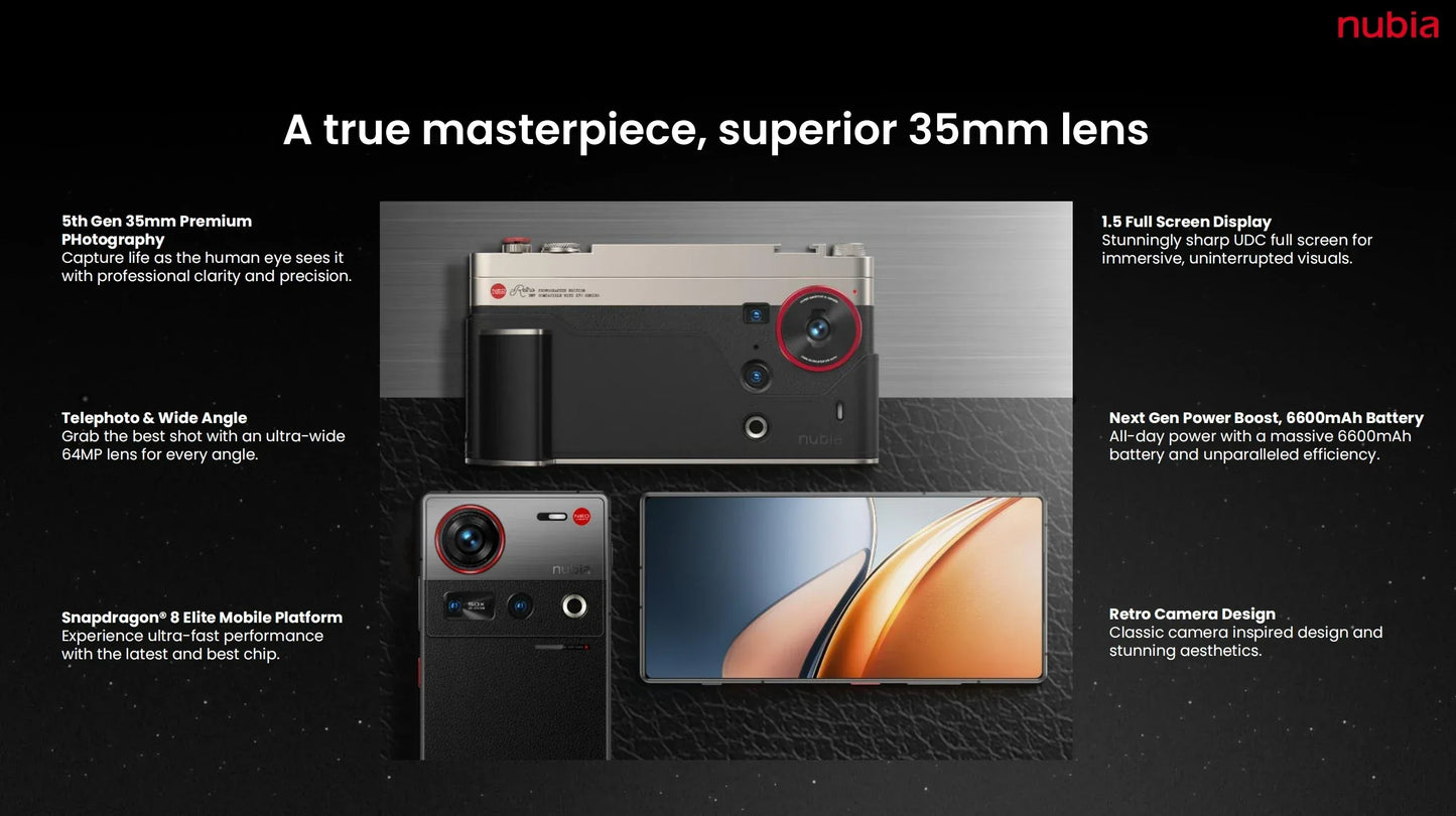 Nubia Z70S Ultra 5G - Octa Core - Batterie 6600mAh - Écran 144Hz - AgorAstrA