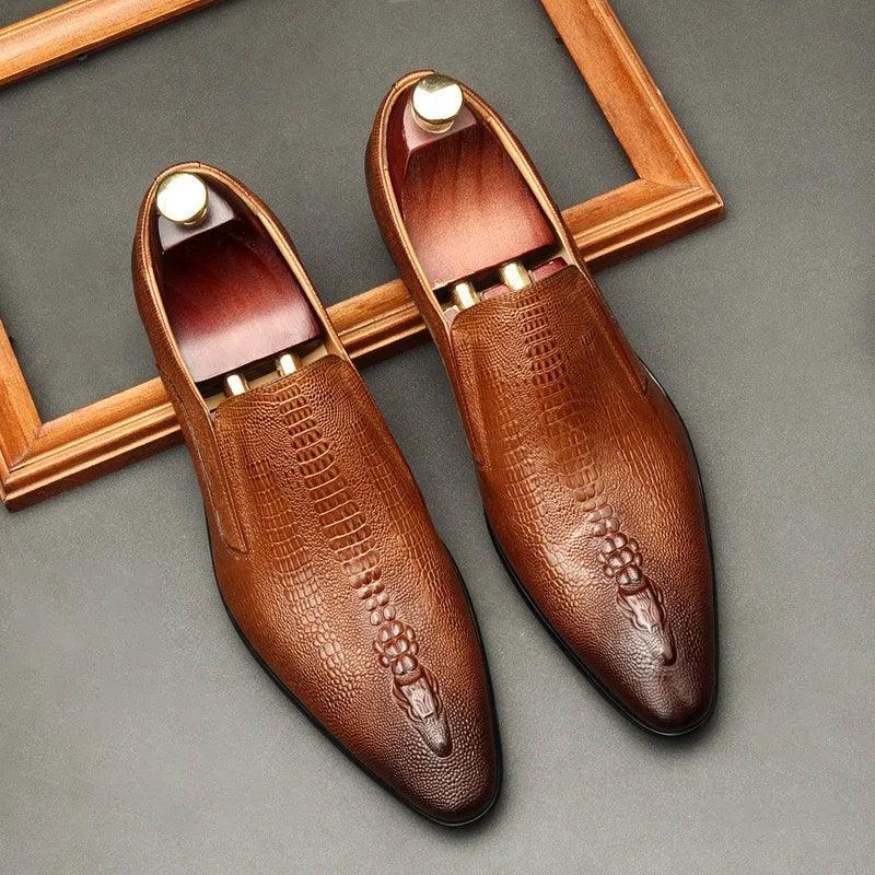 Chaussures habillées pour homme en cuir de vachette véritable, style élégant et authentique, tendance 2026, idéales pour les mariages et les fêtes. - AgorAstrA