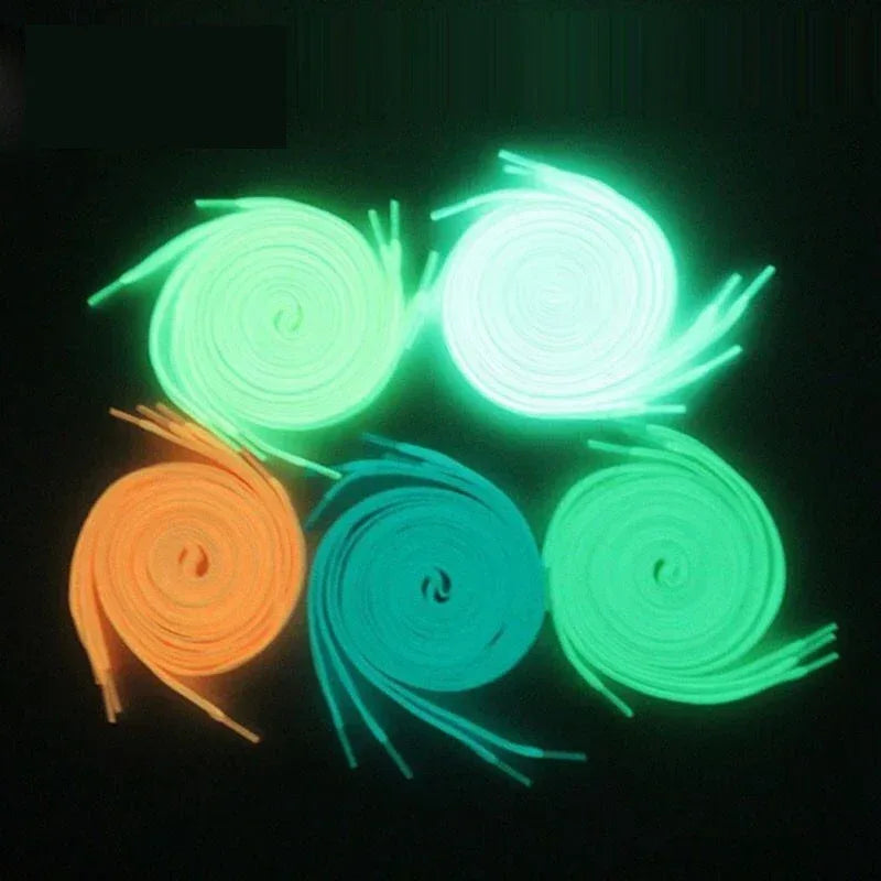Lacets Plats Fluorescents Lumineux Nuit - Sneakers Polyester Durable - AgorAstrA