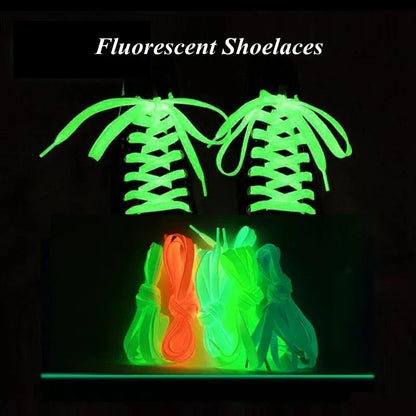 Lacets Plats Fluorescents Lumineux Nuit - Sneakers Polyester Durable - AgorAstrA