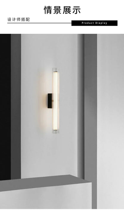 Applique murale minimaliste moderne pour salon, chambre, chevet, hôtel, design nordique créatif, applique en verre allongé, décoration intérieure - AgorAstrA