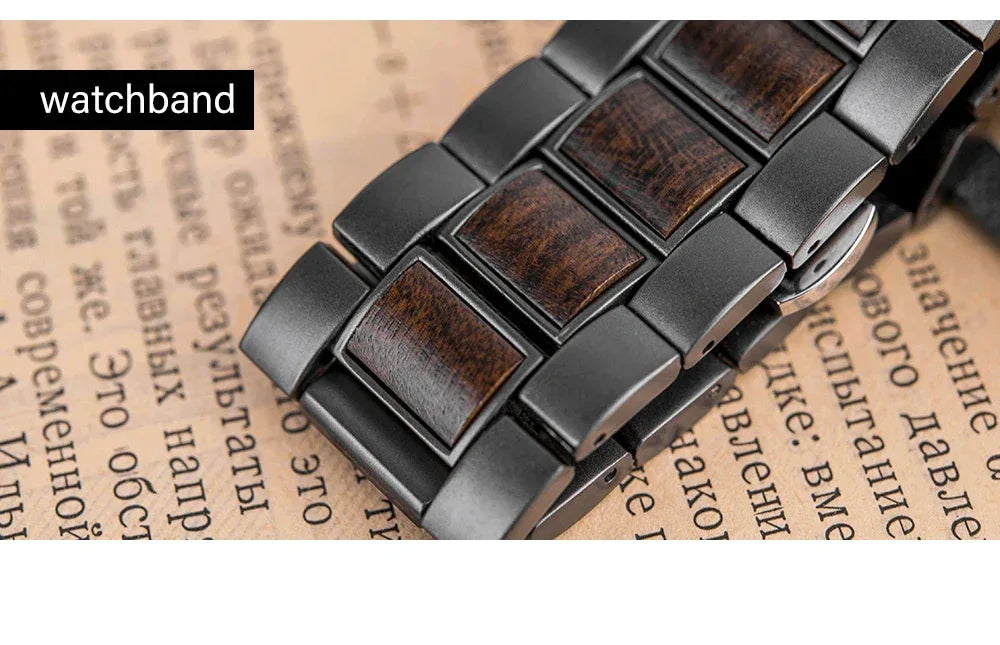 Montre Homme BOBO BIRD Bois Chronographe - Style Militaire Coffret Cadeau - AgorAstrA