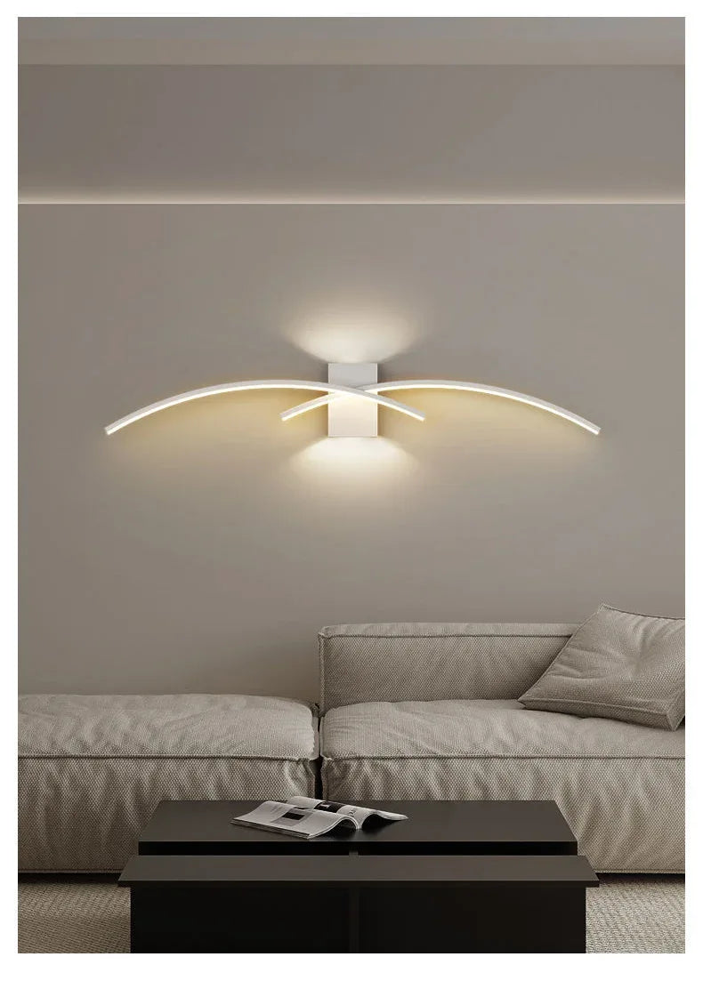 Applique murale LED minimaliste moderne, noire et blanche, pour la décoration intérieure, éclairage vers le haut et vers le bas, idéale pour le salon ou la chambre. - AgorAstrA
