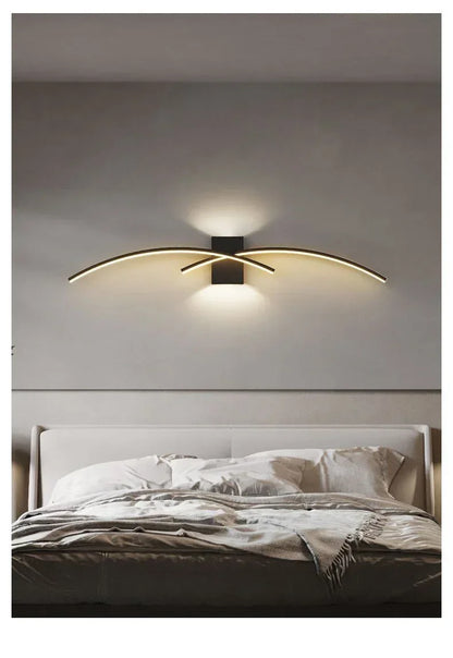 Applique murale LED minimaliste moderne, noire et blanche, pour la décoration intérieure, éclairage vers le haut et vers le bas, idéale pour le salon ou la chambre. - AgorAstrA