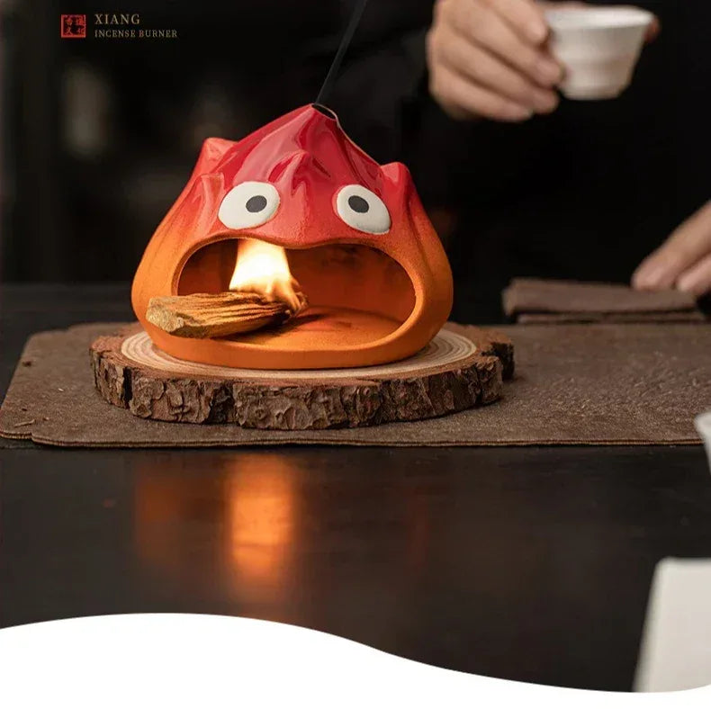 Brûleur d'encens en céramique à motif flamme, avec un adorable dessin animé - Produits de parfumerie d'intérieur - Brûleurs d'encens - AgorAstrA