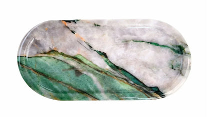 Plateau Marbre Pierre Rangement Salle de Bain Parfum Bijoux Organisateur Minimaliste Cadeau - AgorAstrA