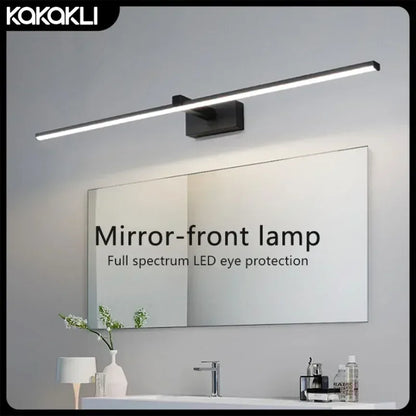 Applique murale LED miroir minimaliste moderne, éclairage d'ambiance pour la maison, lampe frontale en forme de bande d'aluminium, décoration intérieure de salle de bain - AgorAstrA