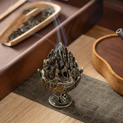new-1pc-alloy-incense-burner-stick-holder-plate-buddhism-lotus-censer-bronze-nasturtium-incense-burner - AgorAstrA