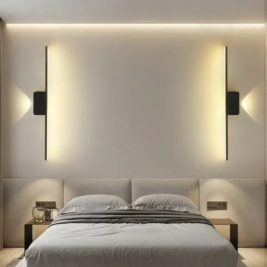 Applique murale LED minimaliste moderne pour chambre à coucher, applique murale longue bande pour salon, éclairage d'intérieur. - AgorAstrA