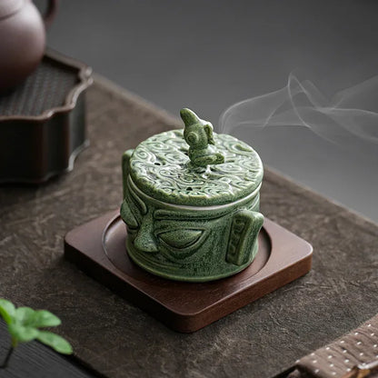 Porte-Encens Céramique Brut Artisanal - Support Yoga Maison Fait Main - AgorAstrA