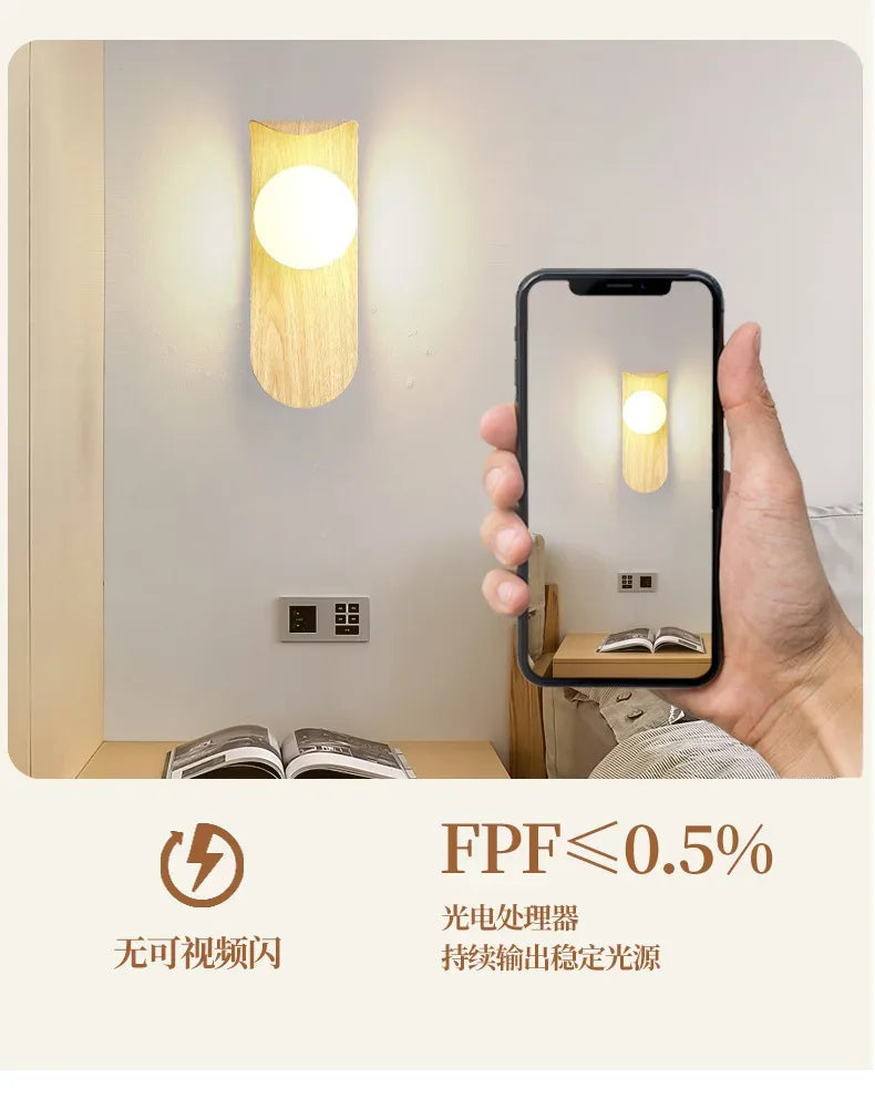 Applique murale au design minimaliste et moderne pour chambre, tête de lit, salon, éclairage d'ambiance, œuvre d'art en bois, bureau, couloir, escalier - AgorAstrA