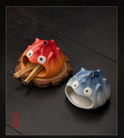 Brûleur d'encens en céramique à motif flamme, avec un adorable dessin animé - Produits de parfumerie d'intérieur - Brûleurs d'encens - AgorAstrA