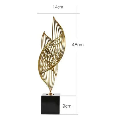 modern-abstract-sculpture-art-deco-decor-gold-ocean-wave-sculpture-large-home-decor-accents-gold-statue-for-men-office-house-m - AgorAstrA