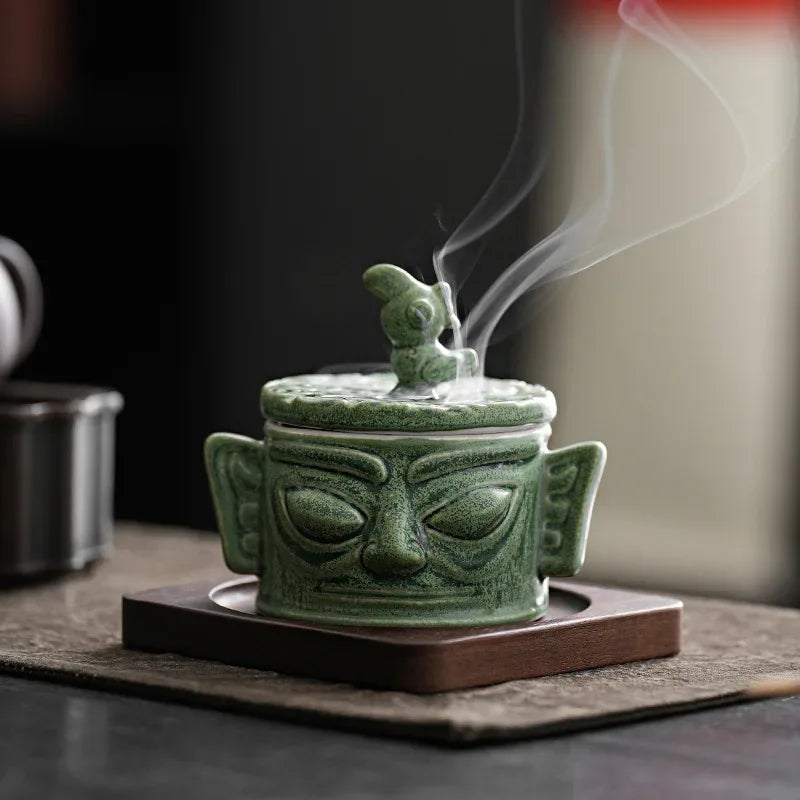 Porte-Encens Céramique Brut Artisanal - Support Yoga Maison Fait Main - AgorAstrA