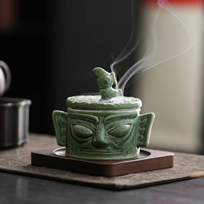 Porte-Encens Céramique Brut Artisanal - Support Yoga Maison Fait Main - AgorAstrA