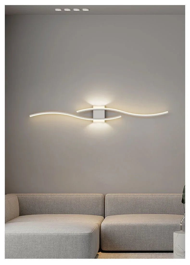 Applique murale LED minimaliste moderne, noire et blanche, pour la décoration intérieure, éclairage vers le haut et vers le bas, idéale pour le salon ou la chambre. - AgorAstrA