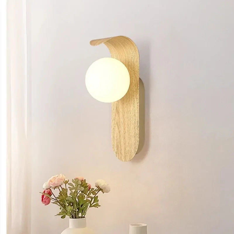 Applique murale au design minimaliste et moderne pour chambre, tête de lit, salon, éclairage d'ambiance, œuvre d'art en bois, bureau, couloir, escalier - AgorAstrA