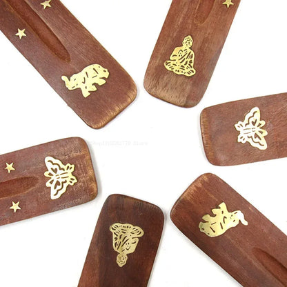 Porte-Encens Bois Naturel - Support Bâtonnets Zen Minimaliste - AgorAstrA
