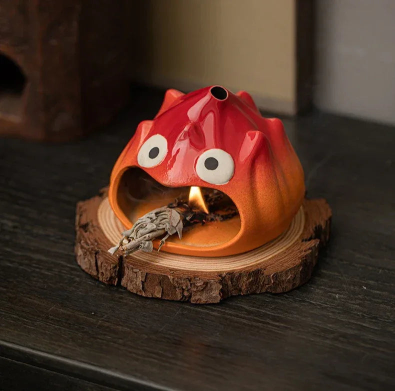 Brûleur d'encens en céramique à motif flamme, avec un adorable dessin animé - Produits de parfumerie d'intérieur - Brûleurs d'encens - AgorAstrA