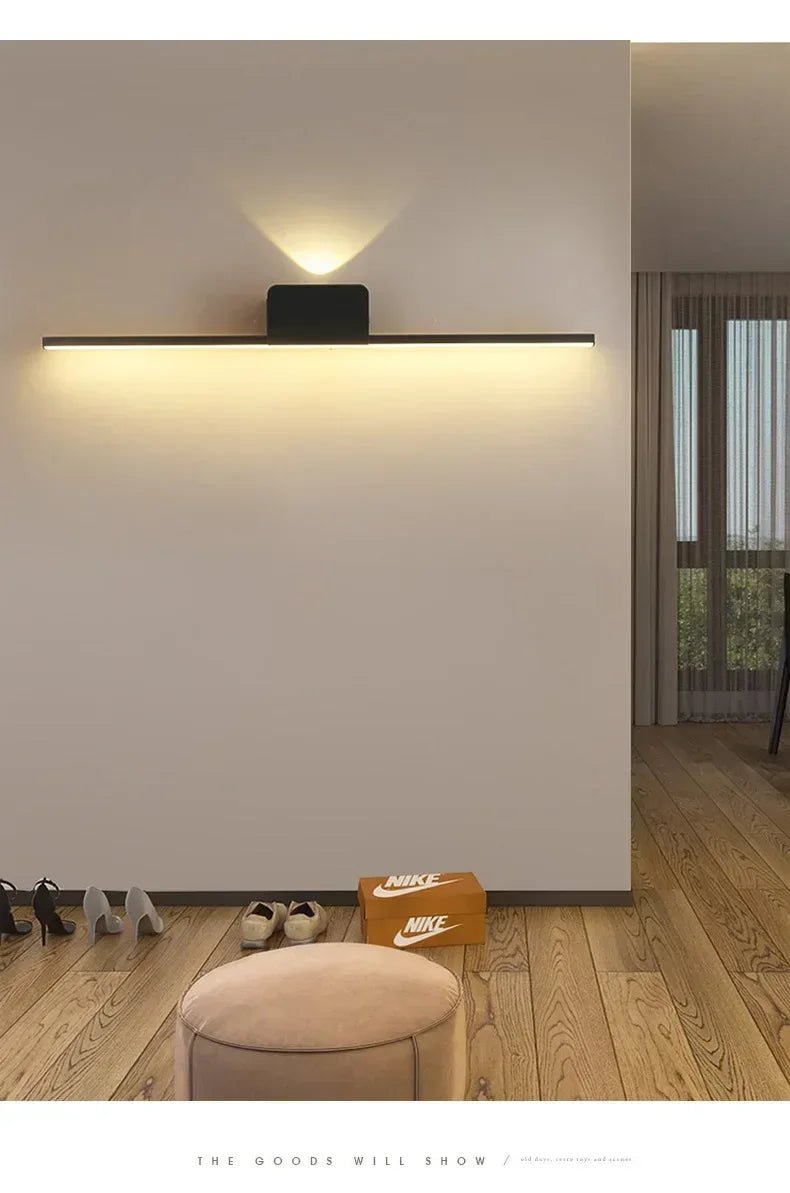 Applique murale LED minimaliste moderne pour chambre à coucher, applique murale longue bande pour salon, éclairage d'intérieur. - AgorAstrA