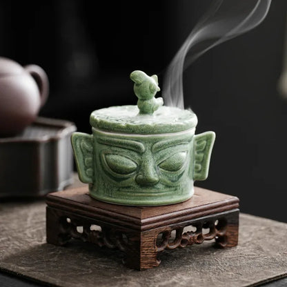 Porte-Encens Céramique Brut Artisanal - Support Yoga Maison Fait Main - AgorAstrA