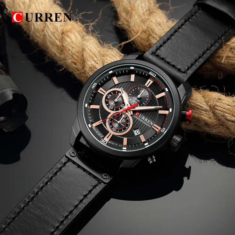 Montre Homme CURREN Fashion Date Quartz - Chronographe Luxe Sport - AgorAstrA