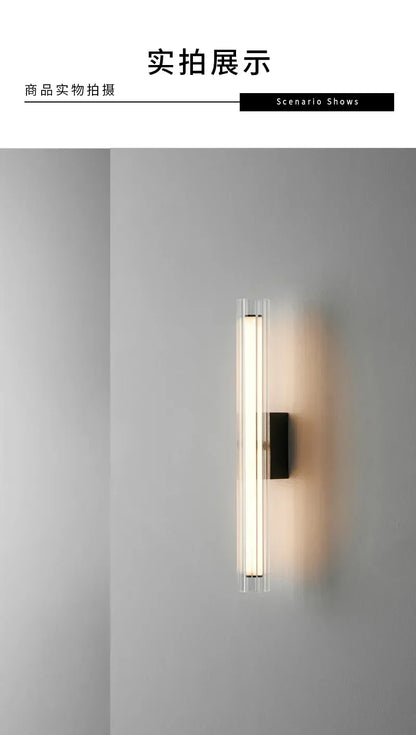 Applique murale minimaliste moderne pour salon, chambre, chevet, hôtel, design nordique créatif, applique en verre allongé, décoration intérieure - AgorAstrA