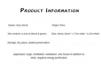 Bâtonnet Palo Santo Pérou Bois Sacré Naturel - Aromathérapie Zen - AgorAstrA