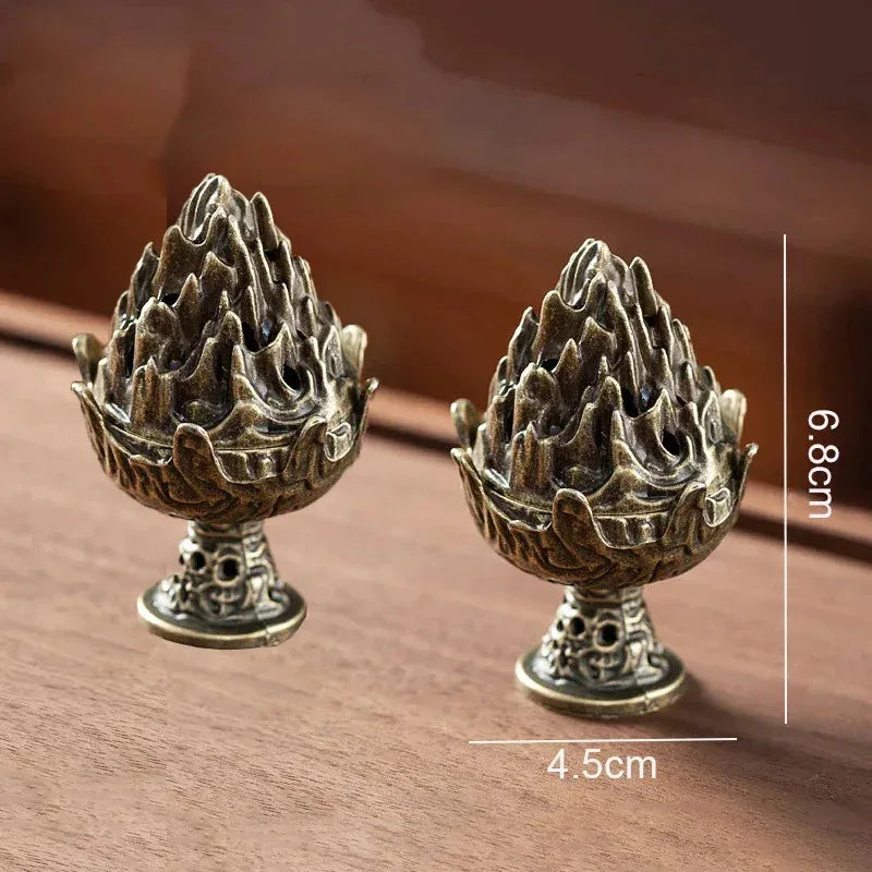 new-1pc-alloy-incense-burner-stick-holder-plate-buddhism-lotus-censer-bronze-nasturtium-incense-burner - AgorAstrA