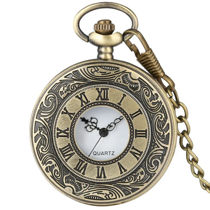 Montre de poche unisexe vintage noire à chiffres romains, style steampunk, avec pendentif et chaîne - Cadeau P427 - AgorAstrA