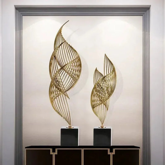modern-abstract-sculpture-art-deco-decor-gold-ocean-wave-sculpture-large-home-decor-accents-gold-statue-for-men-office-house-m - AgorAstrA