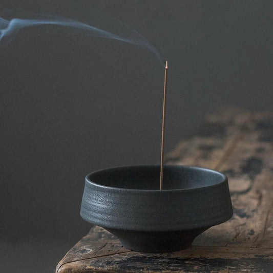 Brûleur d'encens Zen en céramique artisanale japonaise, brûleur d'encens vintage pour la maison, décoration créative pour sachets d'encens d'intérieur - AgorAstrA