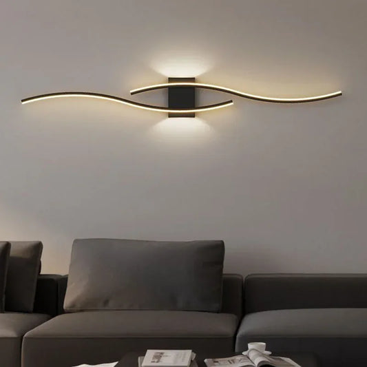 Applique murale LED minimaliste moderne, noire et blanche, pour la décoration intérieure, éclairage vers le haut et vers le bas, idéale pour le salon ou la chambre. - AgorAstrA