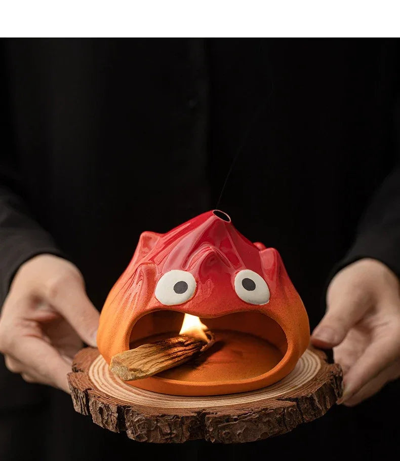 Brûleur d'encens en céramique à motif flamme, avec un adorable dessin animé - Produits de parfumerie d'intérieur - Brûleurs d'encens - AgorAstrA