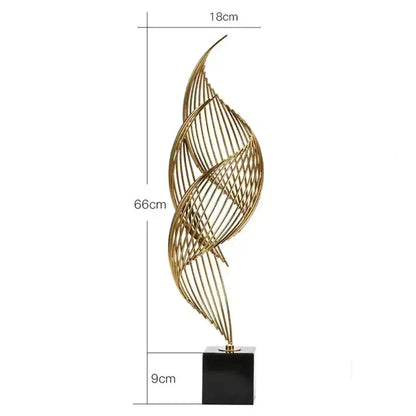 modern-abstract-sculpture-art-deco-decor-gold-ocean-wave-sculpture-large-home-decor-accents-gold-statue-for-men-office-house-m - AgorAstrA