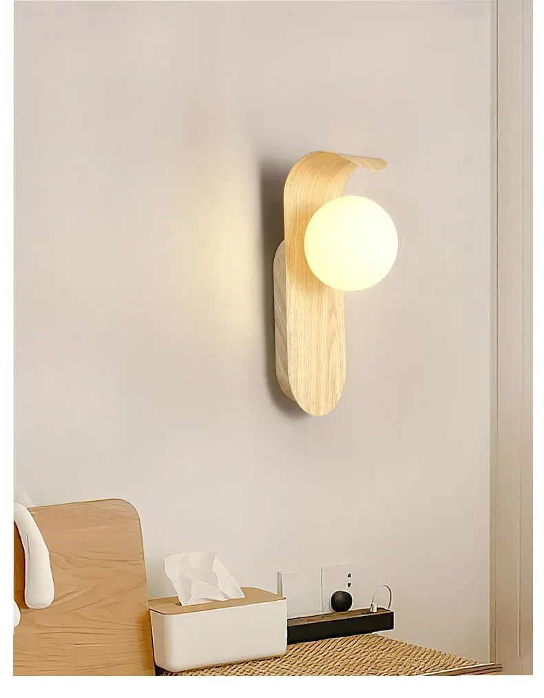 Applique murale au design minimaliste et moderne pour chambre, tête de lit, salon, éclairage d'ambiance, œuvre d'art en bois, bureau, couloir, escalier - AgorAstrA