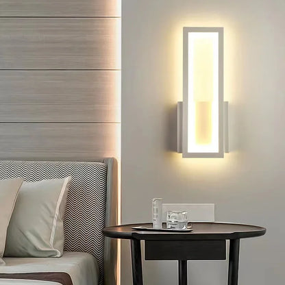 Applique murale minimaliste moderne pour la décoration intérieure (salon, chambre, chevet), 16 W, AC96V-260V, éclairage LED noir et blanc, décoration de couloir - AgorAstrA