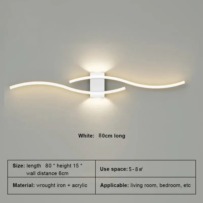 Applique murale LED minimaliste moderne, noire et blanche, pour la décoration intérieure, éclairage vers le haut et vers le bas, idéale pour le salon ou la chambre. - AgorAstrA