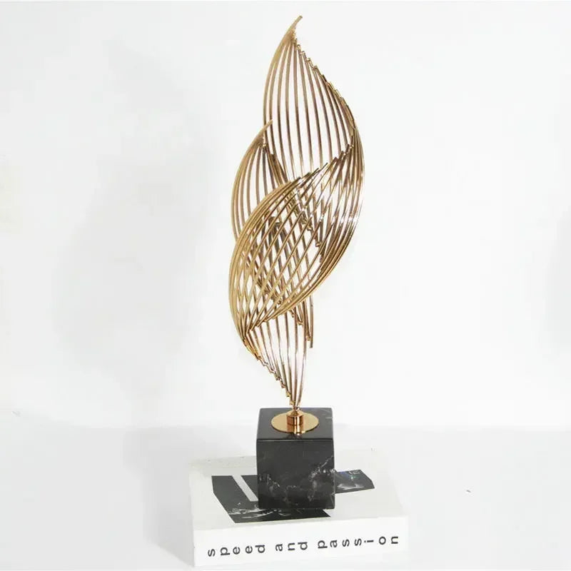 modern-abstract-sculpture-art-deco-decor-gold-ocean-wave-sculpture-large-home-decor-accents-gold-statue-for-men-office-house-m - AgorAstrA