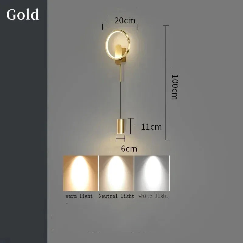 Applique murale LED moderne et minimaliste pour chambre à coucher, chevet ou salon. Éclairage intérieur et lampes décoratives. - AgorAstrA