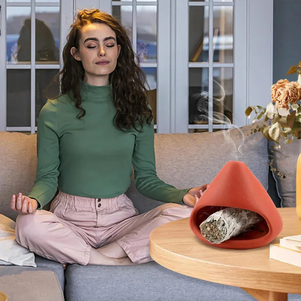 Brûleur Sauge Céramique Artisanale - Palo Santo Yoga Déco Zen - AgorAstrA