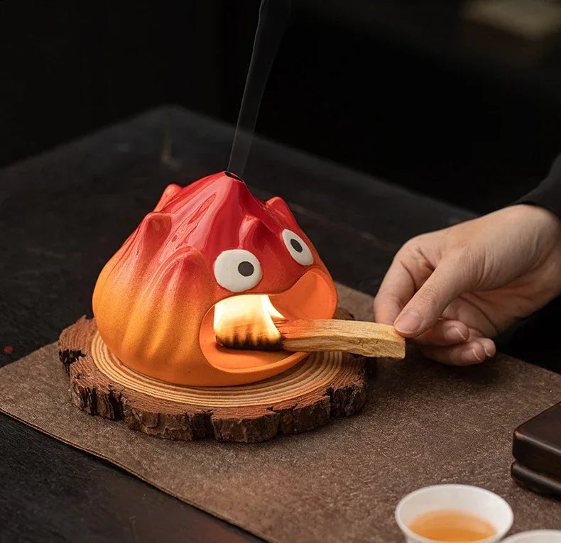 Brûleur d'encens en céramique à motif flamme, avec un adorable dessin animé - Produits de parfumerie d'intérieur - Brûleurs d'encens - AgorAstrA