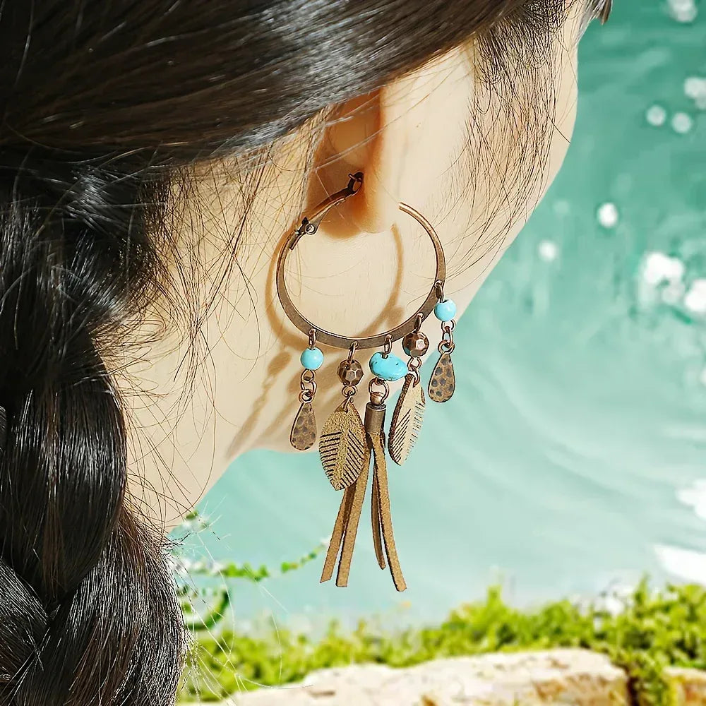 Boucles d'Oreilles Femme à Pois Vintage - Bijou Rétro Élégant - AgorAstrA