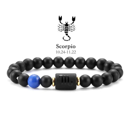 Bracelet Zodiaque Pierre Naturelle - 12 Signes Astrologiques Unisexe - AgorAstrA