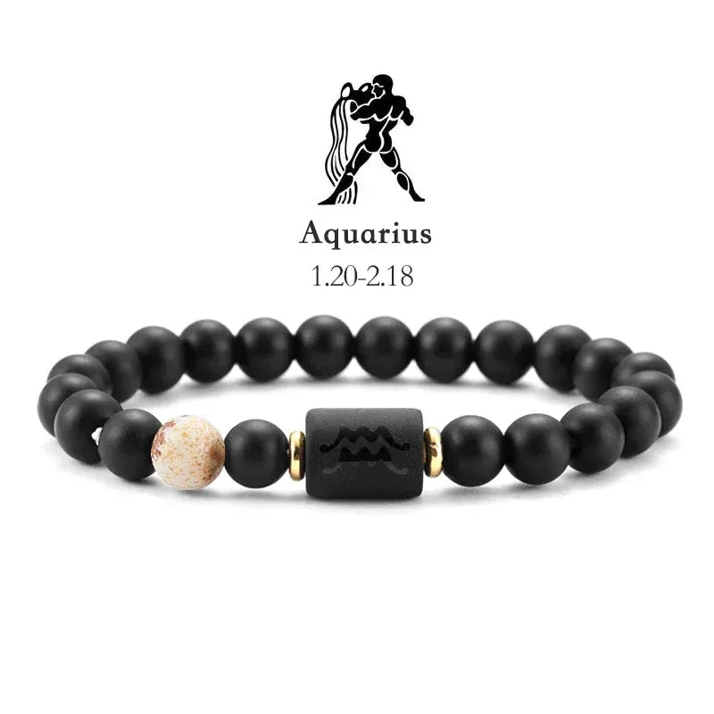 Bracelet Zodiaque Pierre Naturelle - 12 Signes Astrologiques Unisexe - AgorAstrA